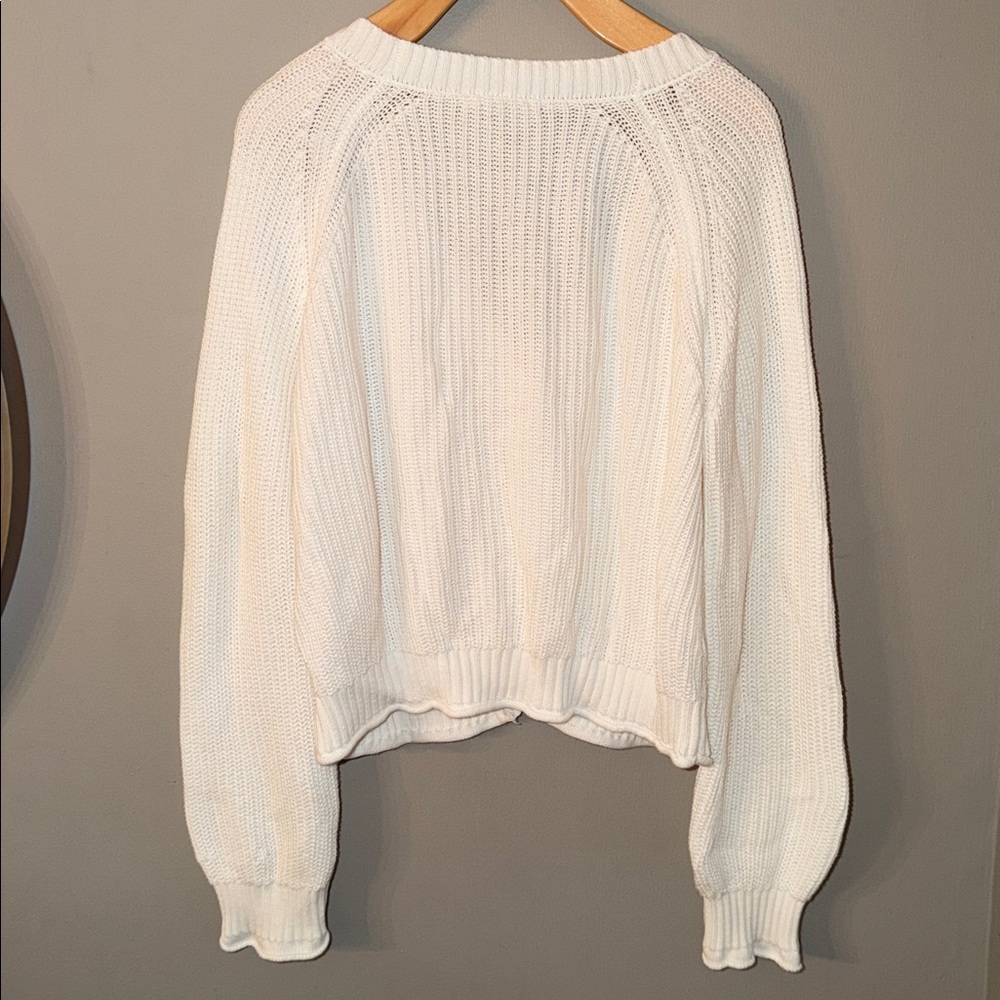 One Grey Day Raleigh White Cardigan Sweater Size L - Picture 6 of 7